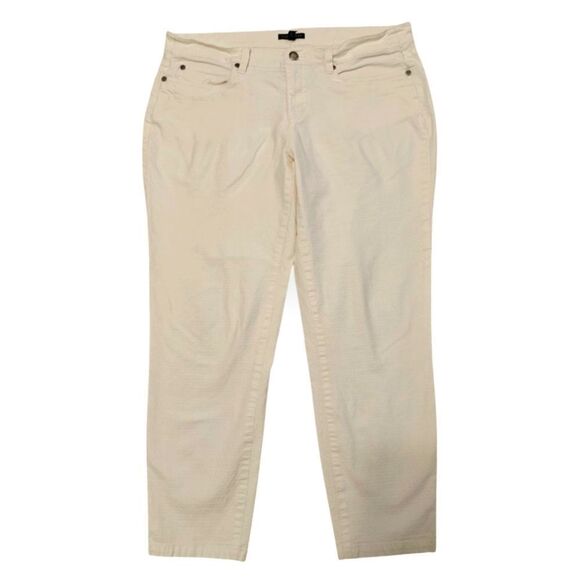 Eileen Fisher Cream Ankle & Cropped Jeans Pants Sz 12 - Picture 1 of 9